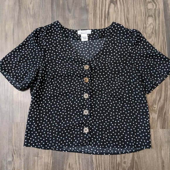 URBAN Romantics Tops - Polka-dot Crop Top